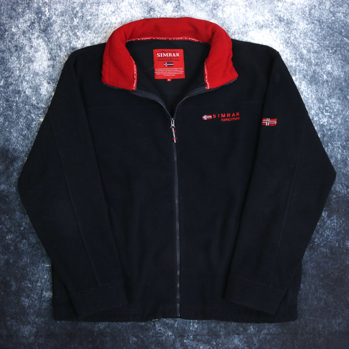 Vintage Navy & Red Simran Fleece Jacket