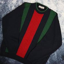 Load image into Gallery viewer, Vintage Navy, Red &amp; Green Colour Block Jumper
