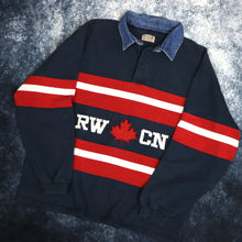 Load image into Gallery viewer, Vintage Navy, Red &amp; White Canada Collared Sweatshirt
