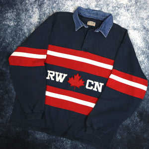 Vintage Navy, Red & White Canada Collared Sweatshirt