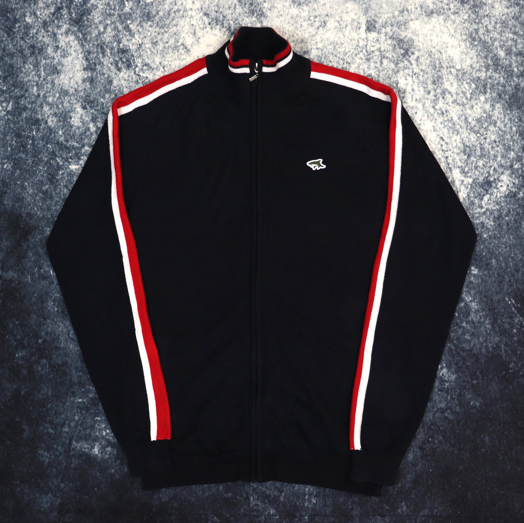 Vintage Navy, Red & White Le Shark Zip Up Jumper | Small