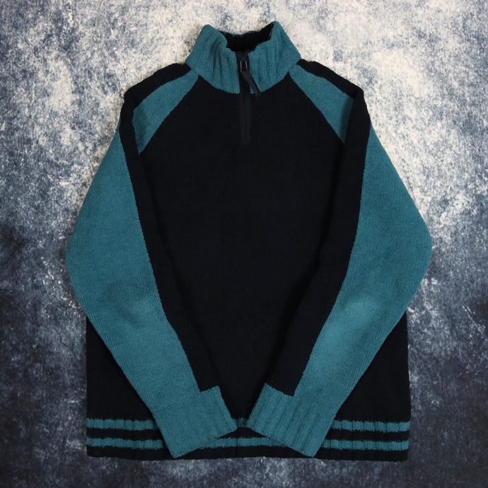 Vintage Navy & Teal 1/4 Zip Fleece