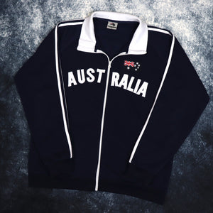 Vintage Navy & White Australia Zip Up Sweatshirt | Large