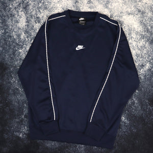Vintage Navy & White Nike Sweatshirt | Medium