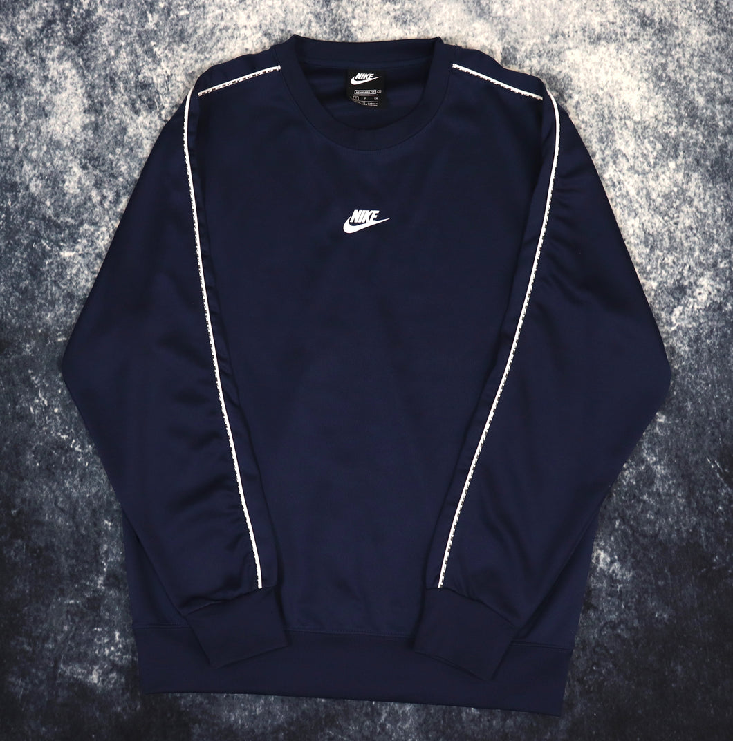 Vintage Navy & White Nike Sweatshirt | Medium