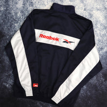 Load image into Gallery viewer, Vintage Navy &amp; White Reebok Track Jacket | Small
