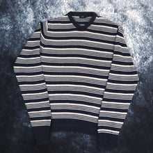 Load image into Gallery viewer, Vintage Navy &amp; White Striped Jumper | Small
