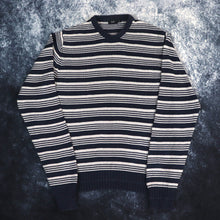 Load image into Gallery viewer, Vintage Navy &amp; White Striped Jumper | Small
