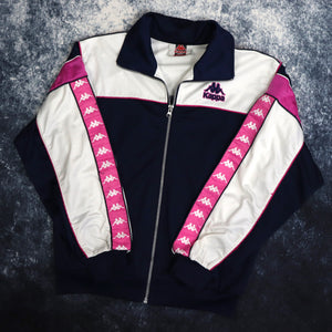 Vintage 90's Navy, White & Pink Kappa Track Jacket | Small