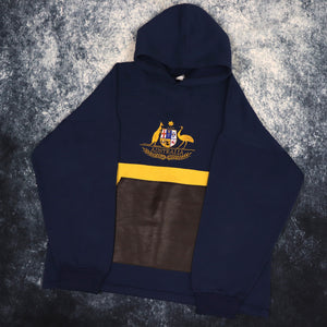 Vintage Navy & Yellow Australia Hoodie | Medium