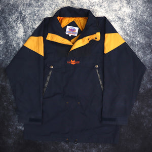 Vintage 90s Navy & Yellow Cat Man Doo 1/4 Zip Jacket | XL