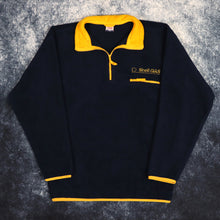 Load image into Gallery viewer, Vintage Navy &amp; Yellow Shell Gas 1/4 Zip Fleece Sweatshirt | Large
