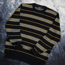 Load image into Gallery viewer, Vintage Navy, Yellow &amp; Grey Striped Jumper
