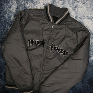 Vintage Dark Grey No Fear Bomber Jacket
