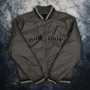Vintage Dark Grey No Fear Bomber Jacket