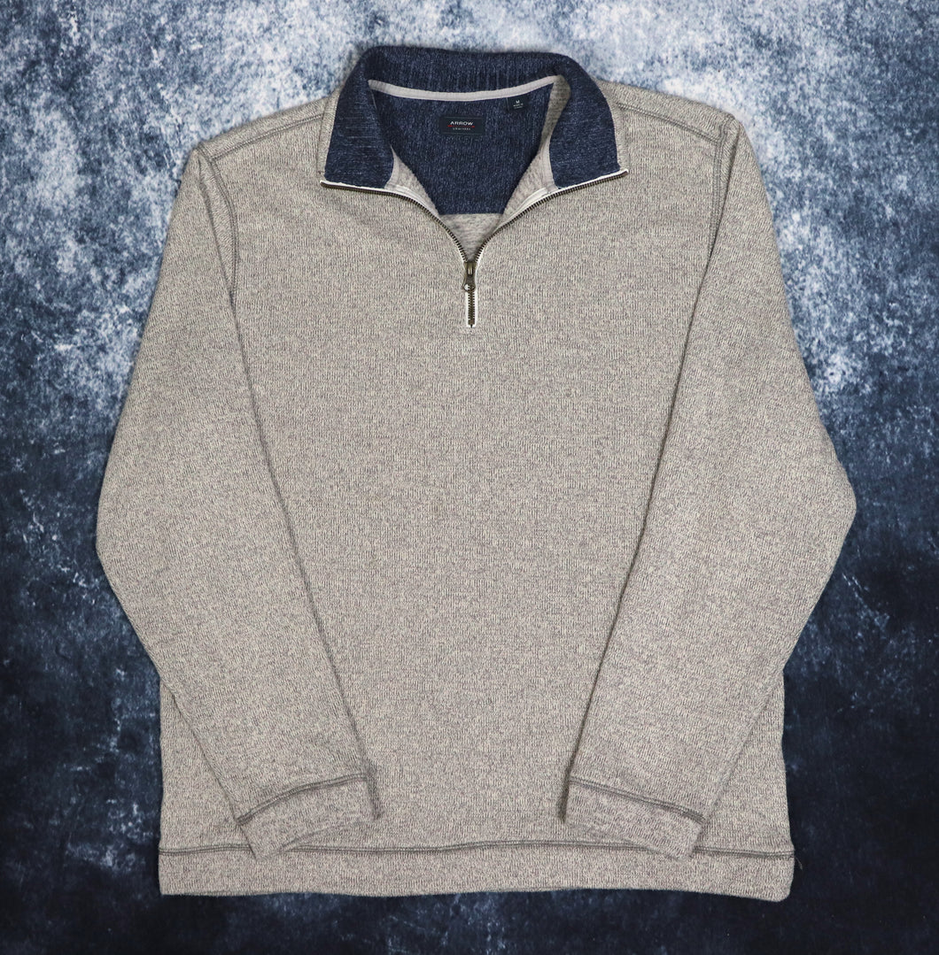 Vintage Oatmeal 1/4 Zip Sweatshirt | Medium