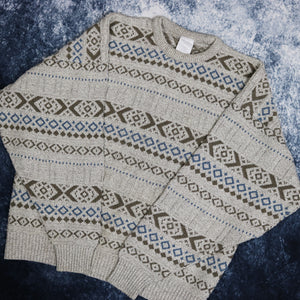 Vintage Oatmeal Aztec Jumper