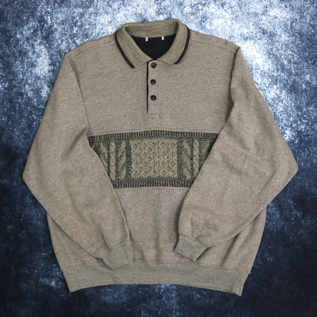 Vintage Oatmeal Collared Sweatshirt