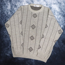 Load image into Gallery viewer, Vintage Oatmeal Diamond Grandad Jumper | Large
