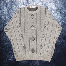 Load image into Gallery viewer, Vintage Oatmeal Diamond Grandad Jumper | Large
