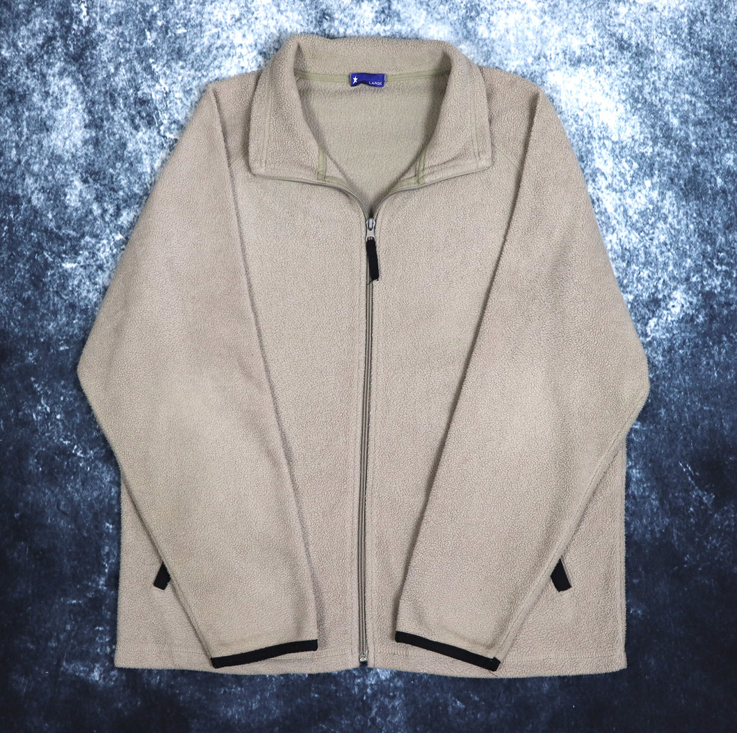 Vintage Oatmeal Fleece Jacket | Large