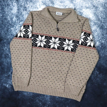 Load image into Gallery viewer, Vintage Oatmeal Snowflake 1/4 Zip Jumper | Medium
