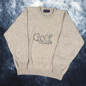 Vintage Oatmeal Sweater Shop Golf Jumper | Medium