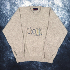 Vintage Oatmeal Sweater Shop Golf Jumper | Medium