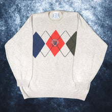 Load image into Gallery viewer, Vintage Oatmeal The Sweater Shop Argyle Jumper | XL

