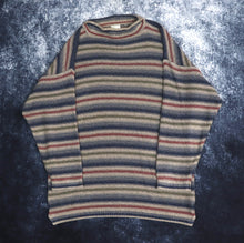 Load image into Gallery viewer, Vintage Oatmeal, Blue, Green &amp; Red Striped High Neck Jumper | Large
