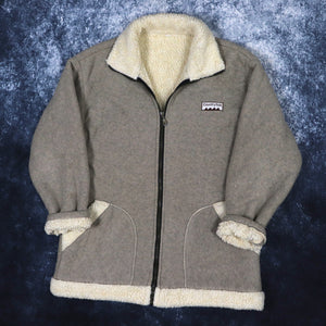 Vintage 90s Oatmeal & Cream Countryflair Sherpa Lined Fleece Jacket | Small