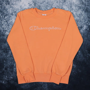Vintage Orange Champion Spell Out Sweatshirt | Small