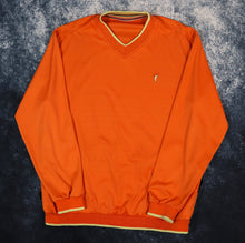 Load image into Gallery viewer, Vintage 90s Orange V Neck Golfino Sweatshirt | Large

