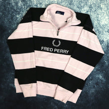 Load image into Gallery viewer, Vintage Pink &amp; Black Fred Perry 1/4 Zip Sweatshirt | Size 8
