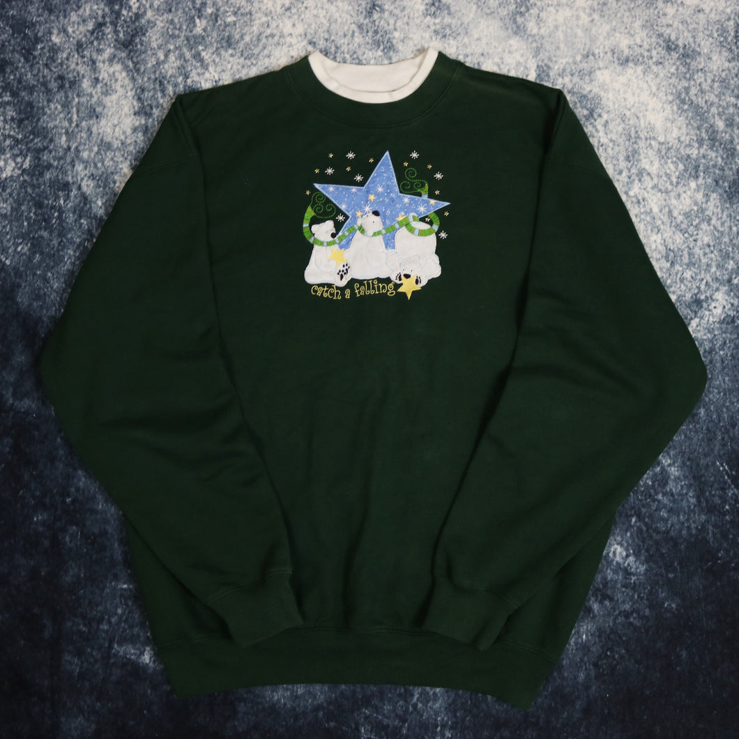 Vintage Green Polar Bear Sweatshirt