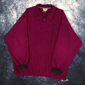 Vintage 90's Purple Adidas Trefoil 1/4 Zip Fleece Sweatshirt | XXL