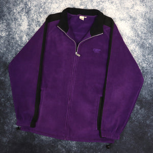 Vintage Purple & Black Cotton Traders Fleece Jacket | Medium