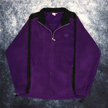 Load image into Gallery viewer, Vintage Purple &amp; Black Cotton Traders Fleece Jacket | Medium
