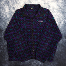 Load image into Gallery viewer, Vintage Purple, Black &amp; Teal Pentax Fleece Jacket | Medium
