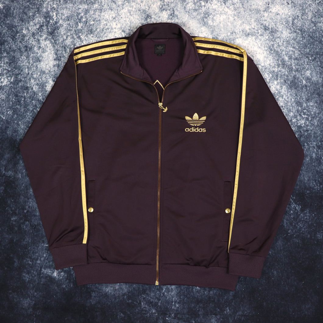 Vintage Purple & Gold Adidas Trefoil Track Jacket | Medium