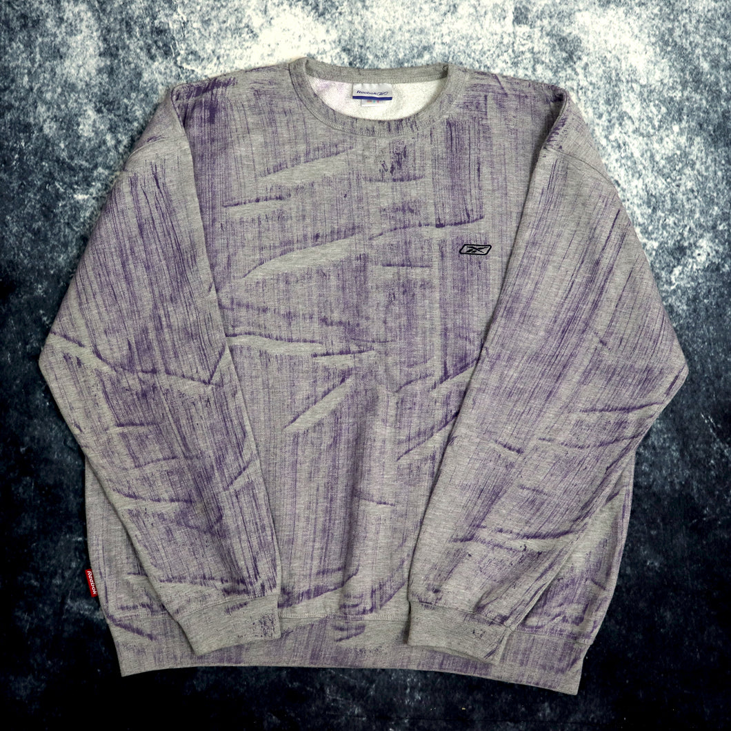 Vintage Purple & Grey Tie Dye Sweatshirt | Small