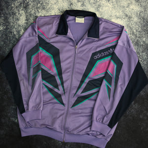 Vintage Purple & Navy Adidas Trefoil Track Jacket