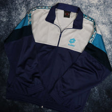 Load image into Gallery viewer, Vintage Purple, White, Navy &amp; Teal Lotto Track Jacket
