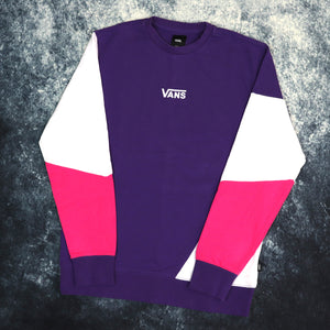 Vintage Purple, White & Pink Vans Colour Block Sweatshirt | Small