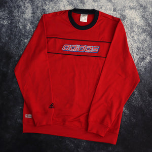 Vintage Red Adidas Spell Out Sweatshirt | Medium