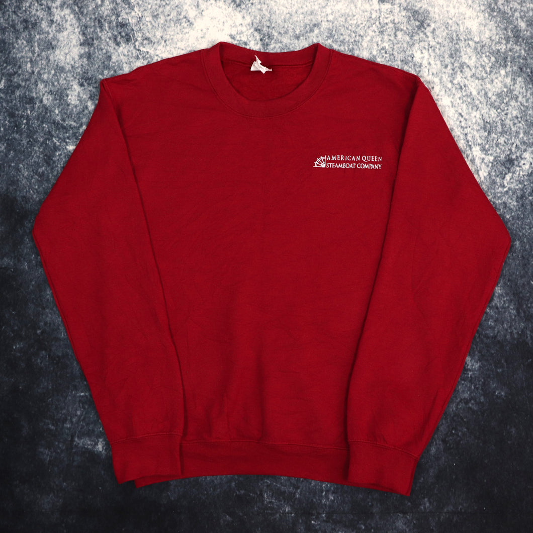 Vintage Red American Queen Steamboat Company Sweatshirt | Small
