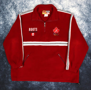 Vintage Red Canada Olympics 1/4 Zip Fleece Sweatshirt | XL