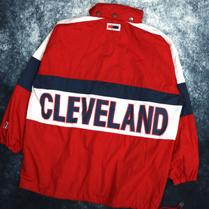Vintage 90's Red Cleveland Indians 1/4 Zip Windbreaker Jacket | 4XL