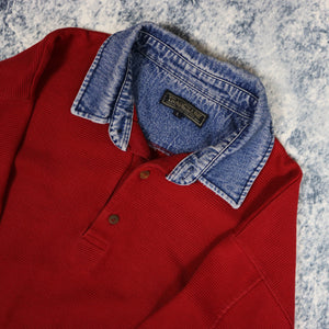 Vintage Red Collared Sweatshirt