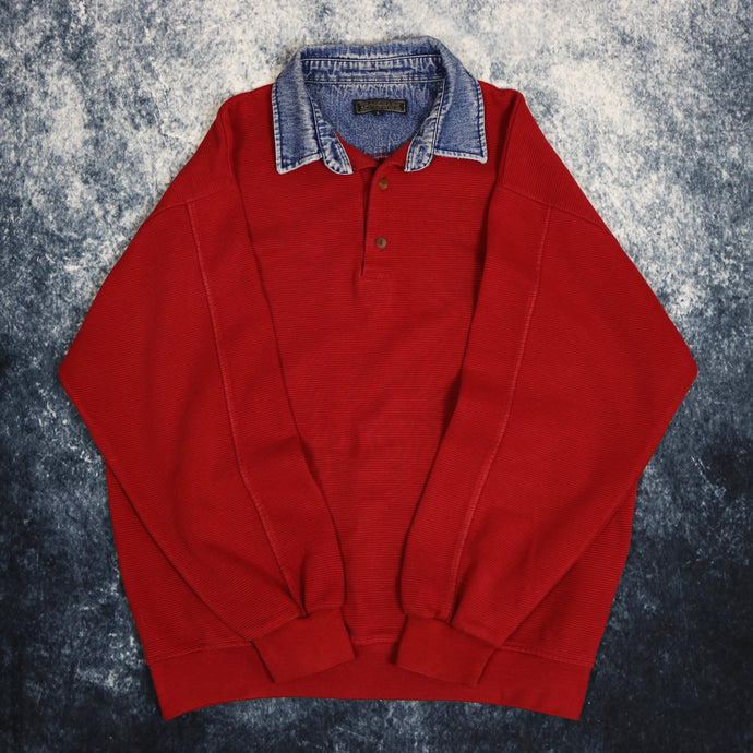 Vintage Red Collared Sweatshirt